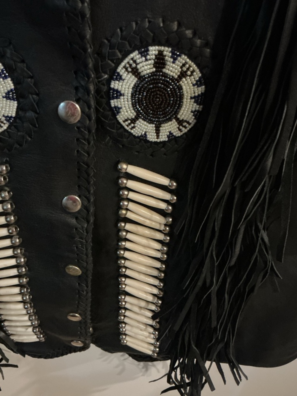 WESTERN WEAR Riders by Lee Black Leather Jacket with Maroon Lining - Picture 3 of 8